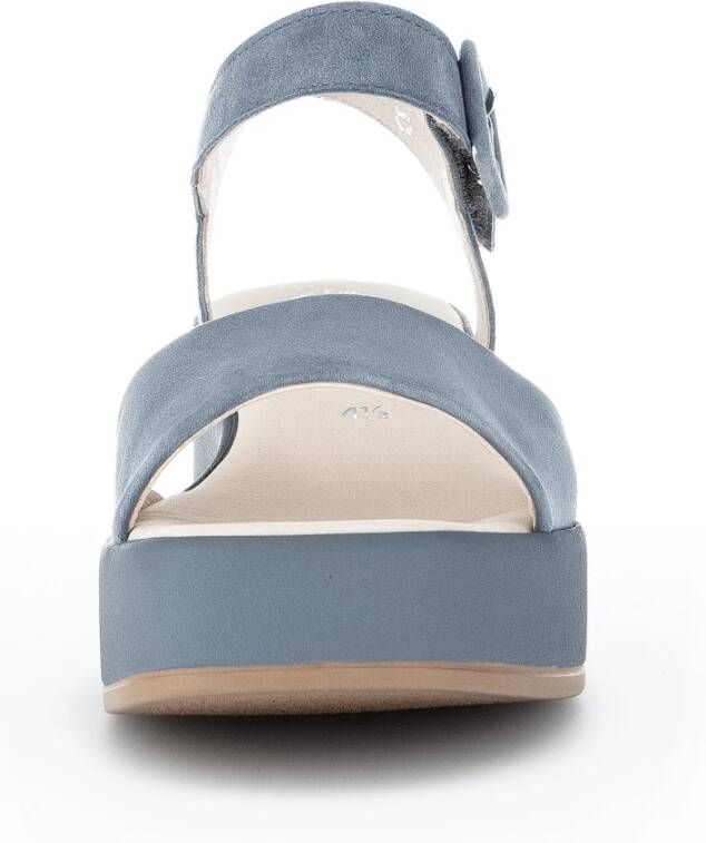 Gabor Blauwe Suède Plateau Sandalen Blue Dames