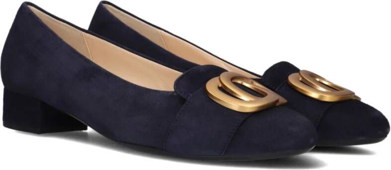 Gabor Blauwe Suède Pumps met Blokhak Blue Dames