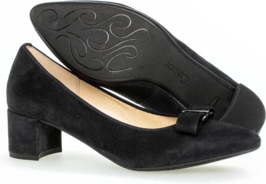 Gabor Blauwe Suède Pumps met Velours Detail Blue Dames