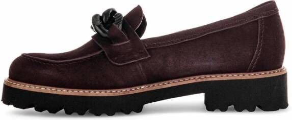 Gabor Bruine Fluwelen Loafers Brown Dames