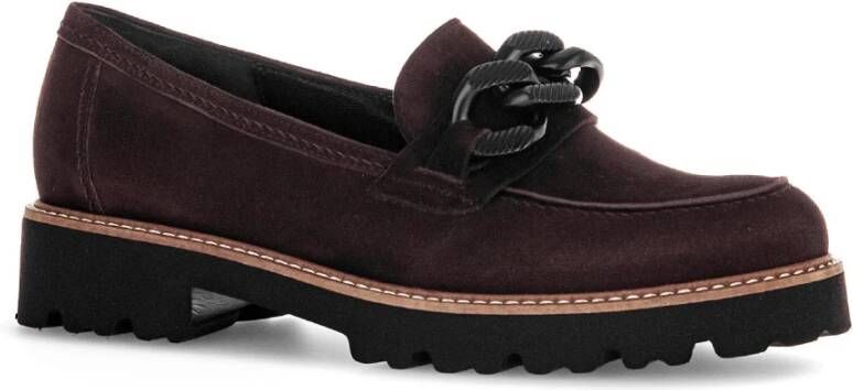 Gabor Bruine Fluwelen Loafers Brown Dames