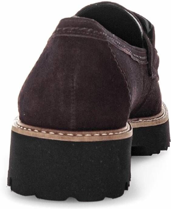 Gabor Bruine Fluwelen Loafers Brown Dames