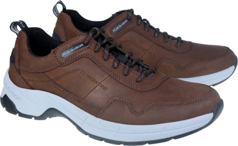 Gabor Bruine Leren Sneaker Brown Heren