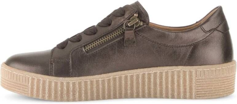 Gabor Bruine leren sneakers Brown Dames