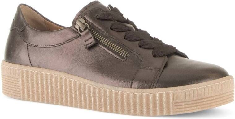 Gabor Bruine leren sneakers Brown Dames