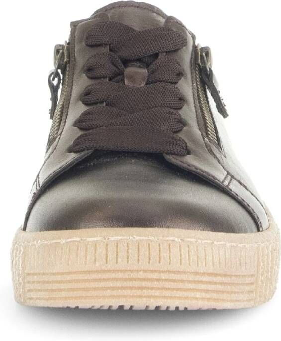 Gabor Bruine leren sneakers Brown Dames