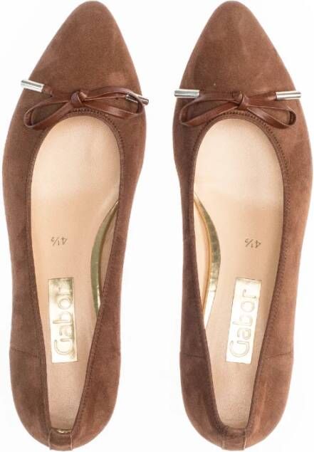 Gabor Bruine Suède Pumps met Velours Detail Brown Dames