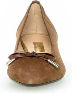 Gabor Bruine Suède Pumps met Velours Detail Brown Dames