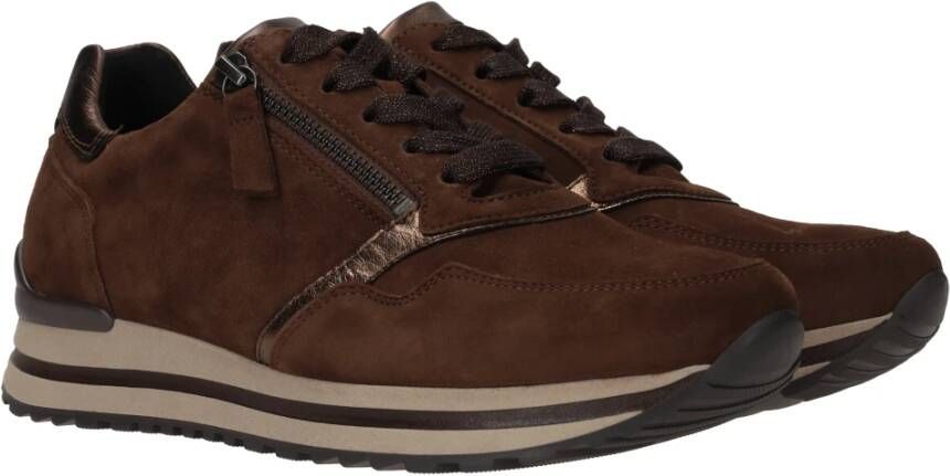 Gabor Bruine Suède Sneaker Optifit Comfort Brown Dames