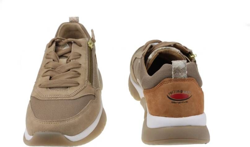 Gabor Bruine Walking Sneaker voor Vrouwen Beige Dames