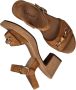 Gabor Camel Suede Sandalette met Houten Kraal Brown Dames - Thumbnail 6