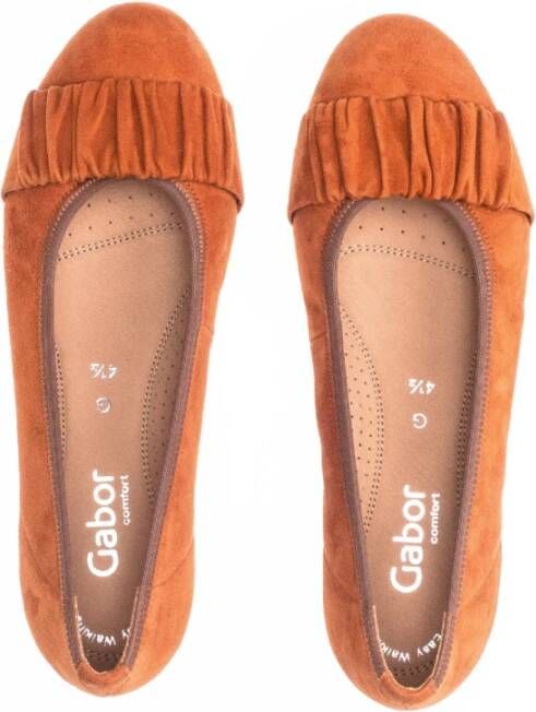 Gabor Cognac Instap Ballerina Schoenen Brown Dames