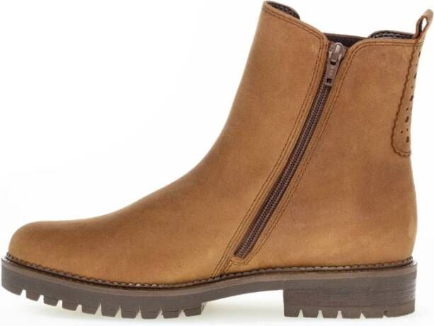 Gabor Cognac Leren Chelsea Boots Brown Dames