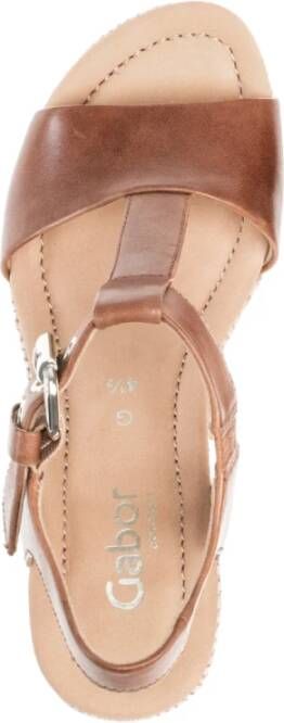 Gabor Cognac Leren Sandalen Brown Dames