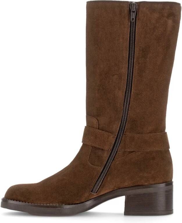 Gabor Cognac Suede Mid Boots Brown Dames