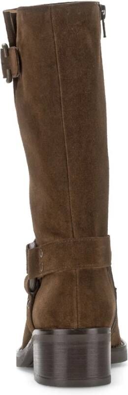 Gabor Cognac Suede Mid Boots Brown Dames