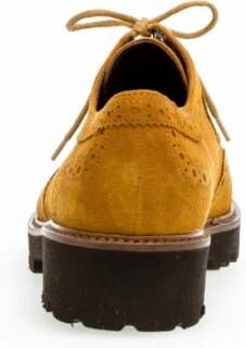 Gabor Cognac Velvet Derby Schoenen Brown Dames