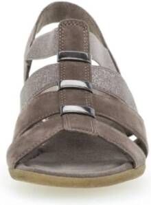 Gabor Grijze Fluweel Sandalen Comfortabele Stijl Gray Dames