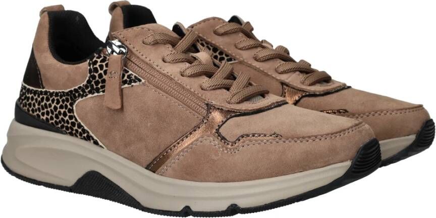 Gabor Comfortabele Rollingsoft Sneaker met Stabiliteit Beige Dames