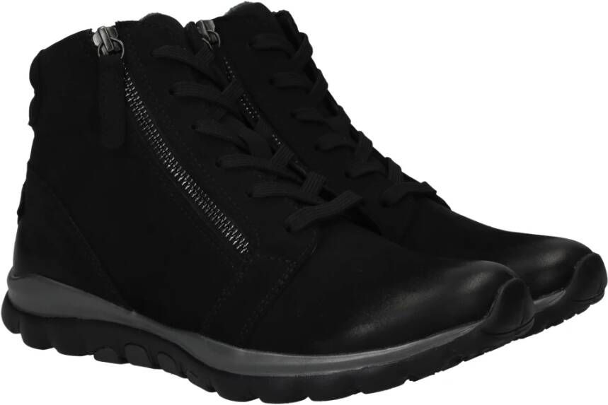 Gabor Comfortabele Rollingsoft Veterschoenen Black Dames