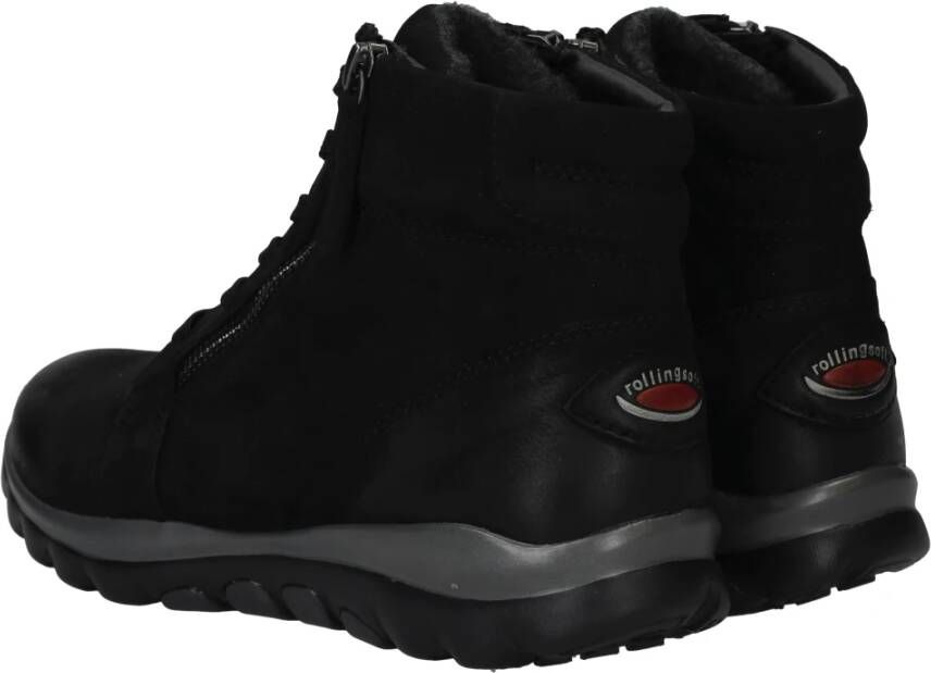 Gabor Comfortabele Rollingsoft Veterschoenen Black Dames