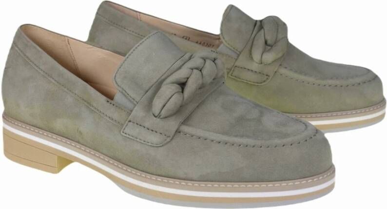 Gabor Comfortabele Suède Loafer Ruimere Pasvorm Green Dames