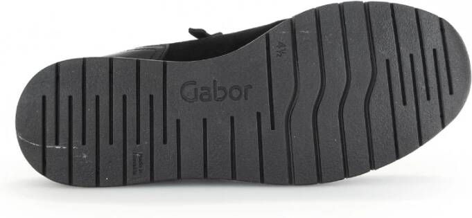 Gabor Comfortabele zwarte leren sneakers Black Dames