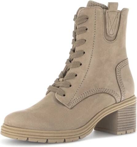 Gabor Ecru Nubuck Veterschoenen Beige Dames