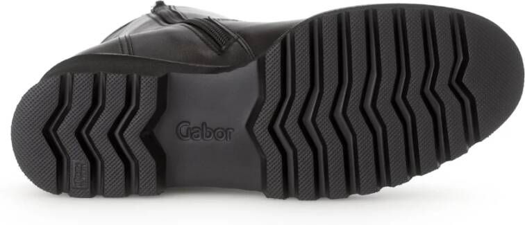 Gabor Elegante Leren Enkellaars Zwart Black Dames