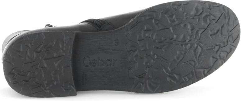 Gabor Elegante Leren Enkellaars Zwart Black Dames