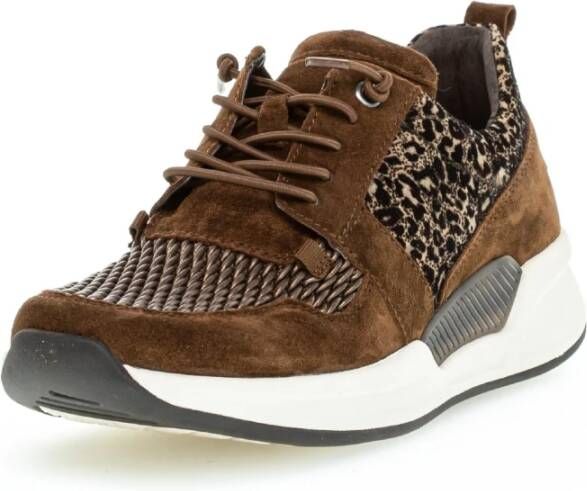 Gabor Flexibele Walking Sneaker met Rollingsoft Technologie Brown Dames