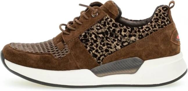 Gabor Flexibele Walking Sneaker met Rollingsoft Technologie Brown Dames