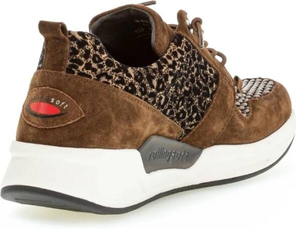 Gabor Flexibele Walking Sneaker met Rollingsoft Technologie Brown Dames