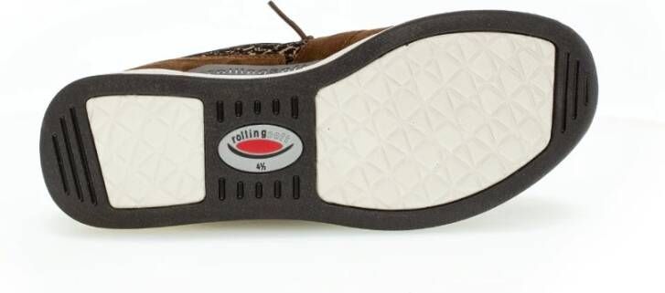 Gabor Flexibele Walking Sneaker met Rollingsoft Technologie Brown Dames