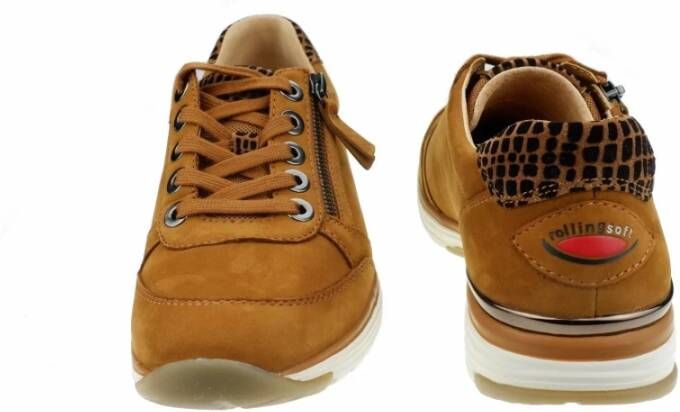 Gabor Flexibele Walking Sneaker Rollingsoft Brown Dames