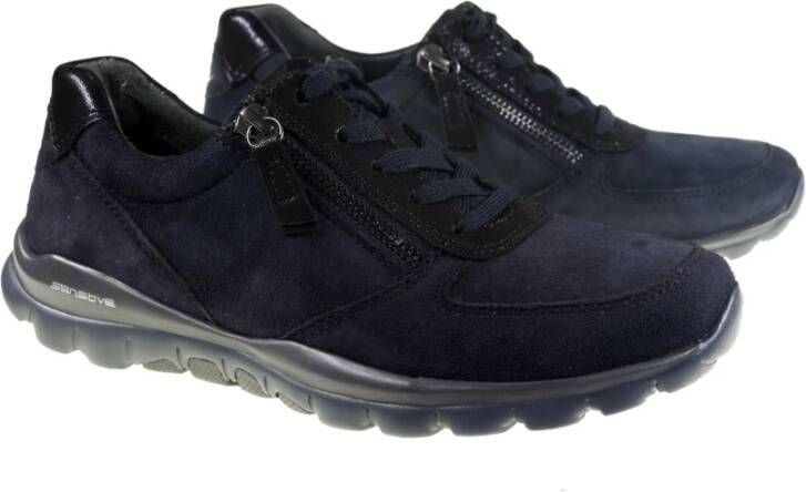 Gabor Flexibele wandelsneaker Blauw Nubuck Blue Dames