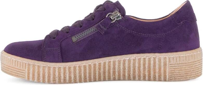 Gabor Fluwelen Paarse Sneakers Purple Dames