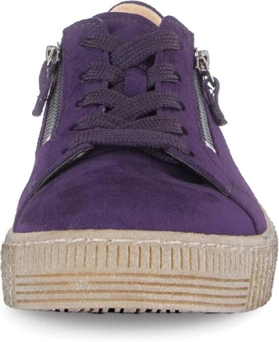 Gabor Fluwelen Paarse Sneakers Purple Dames