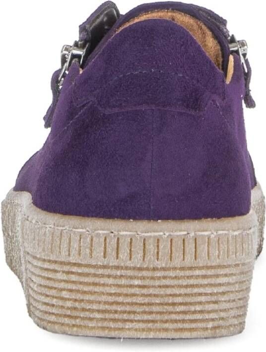 Gabor Fluwelen Paarse Sneakers Purple Dames