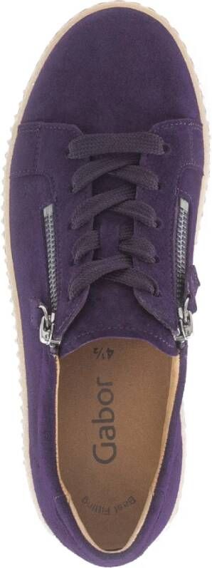 Gabor Fluwelen Paarse Sneakers Purple Dames