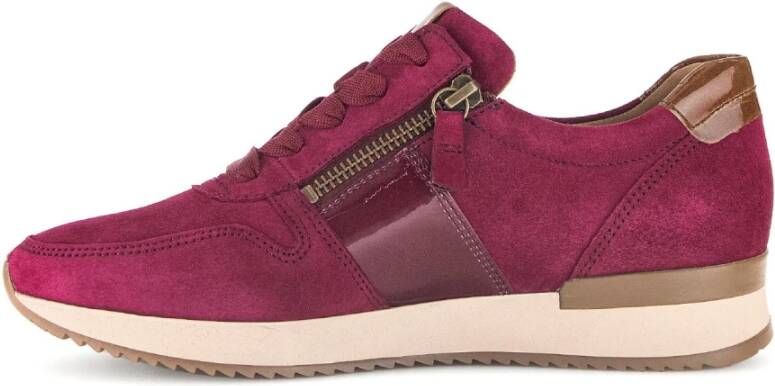 Gabor Fuchsia Leren Sneakers Red Dames