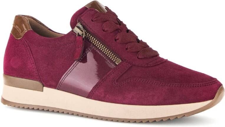 Gabor Fuchsia Leren Sneakers Red Dames