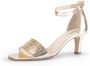 Gabor Gouden leren reptielenprint sandalen Yellow Dames - Thumbnail 5