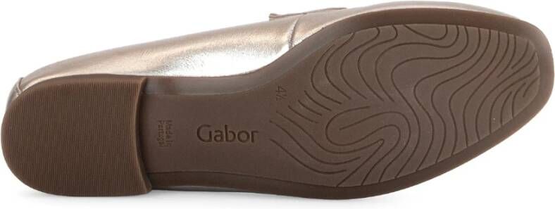 Gabor Gouden metallic leren mocassins Yellow Dames