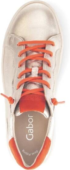 Gabor Gouden Oranje Leren Sneakers Multicolor Dames