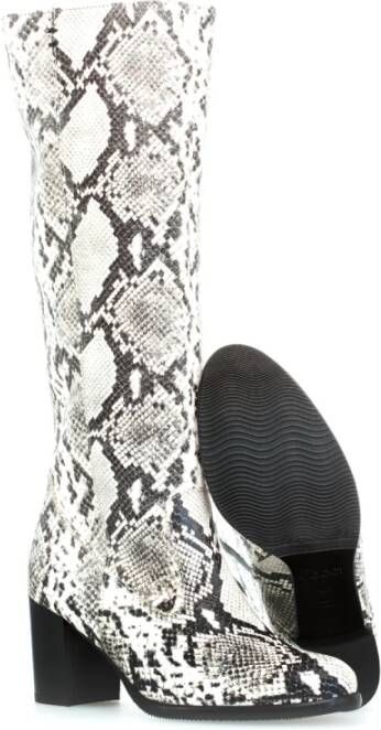 Gabor Grijze Leren Enkellaarzen Reptielenprint Gray Dames