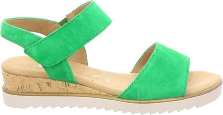 Gabor Groene sandalen met sleehak Green Dames