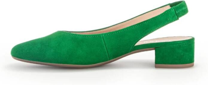 Gabor Groene Velours Slingback Schoenen Green Dames