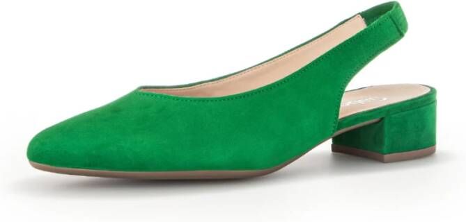 Gabor Groene Velours Slingback Schoenen Green Dames