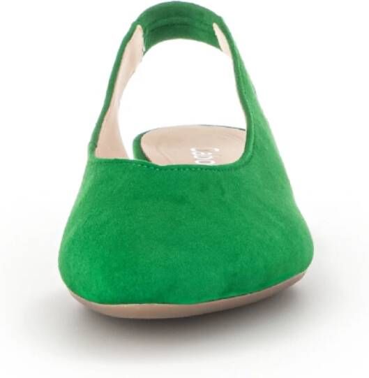 Gabor Groene Velours Slingback Schoenen Green Dames